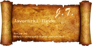 Javorszki Tünde névjegykártya